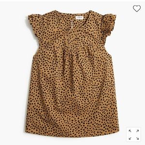 J.Crew Factory Printed Pleated Ruffle Top - Small - NWT